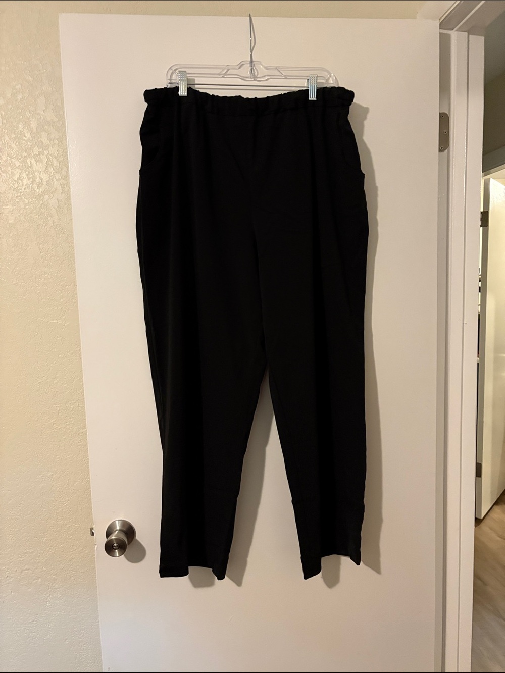 Sag Harbor Black Elastic-Waist  Pants